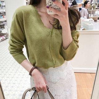 Scallop-edge V-neck Cardigan