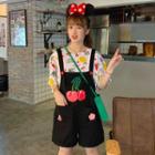 Fruit Print Short-sleeve T-shirt / Sleeveless Playsuit