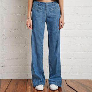 Wide Leg Straight-cut Jeans