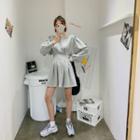 Bishop-sleeve Mini Flare Dress