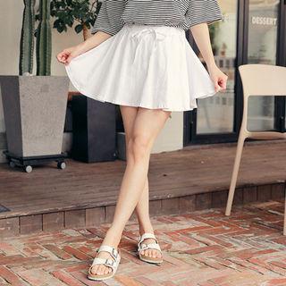 Band-waist Cotton Skort