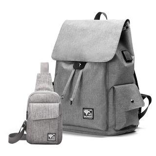 Set: Plain Backpack + Sling Bag
