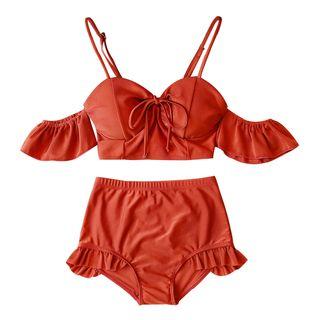 Frill Trim High-waist Bikini