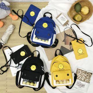 Set: Duck Print Backpack + Crossbody Bag