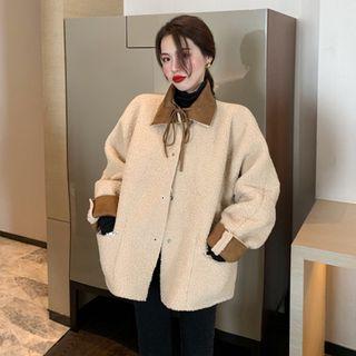 Color Block Shearling Coat