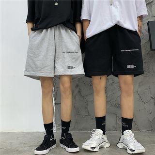 Letter Wide-leg Sweatshorts