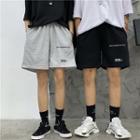 Letter Wide-leg Sweatshorts