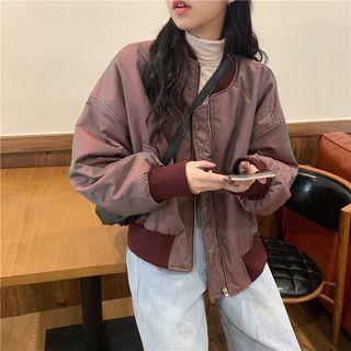 Padded Bomber Jacket Purple - One Size