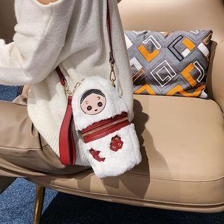 Faux-fur Studded Shoulder Bag