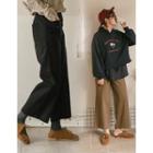 Band-waist Flap-pocket Front Pants