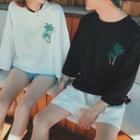 Couple Matching Palm Tree Print 3/4-sleeve T-shirt