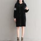 Contrast Stripe Hooded Pullover Dress