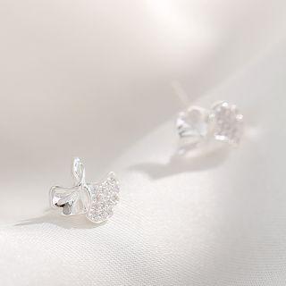 925 Sterling Silver Leaf Earring 1 Pair - Leaf Earring - One Size