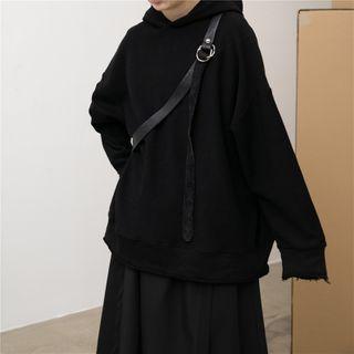 Frayed Hoodie Black - One Size