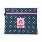 Zipped Polka-dot Pouch Navy Blue - One Size