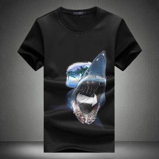 Shark Print Short-sleeve T-shirt