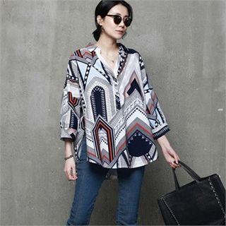 Drop-shoulder Patterned Top