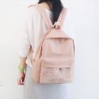 Lace Panel Plain Backpack