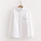 Fleece-lined Embroidered Shirt Jacket