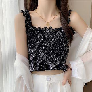 Paisley Print Knit Camisole Top