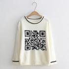 Embroidered Sweater White - One Size