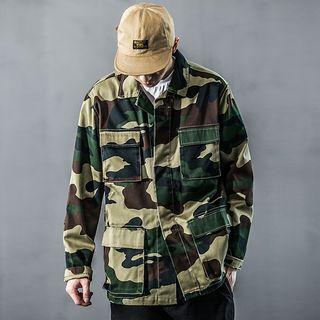 Camo Print Buttoned Jacket