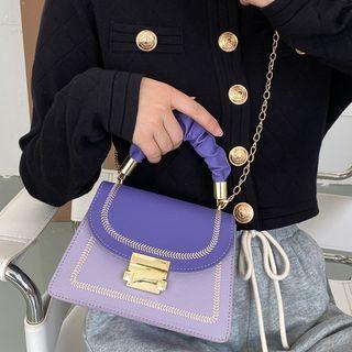 Shirred Strap Panel Crossbody Bag