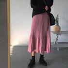 Midi A-line Chiffon Skirt Pink - One Size