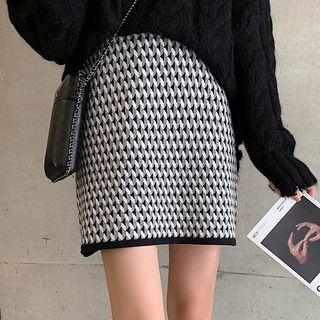 Mini Knit Sheath Skirt
