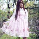 Squirrel Print A-line Dress / Balloon-sleeve Blouse / Lace Headband