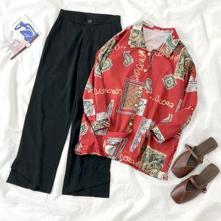 Printed Shirt / Straight Fit Pants
