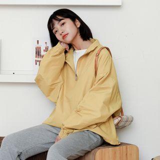 Stand-collar Half-zip Jacket