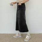 Plus Size Slit-back Denim Skirt