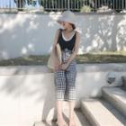 Camisole / Gingham Wide-leg Pants