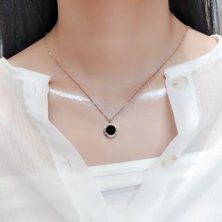 Roman Numeral Pendant Necklace Rose Gold - One Size
