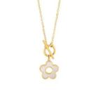 Flower Shell Pendant Stainless Steel Necklace Necklace - Gold - One Size