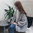 Open-front Long Fleece Jacket