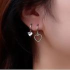 Heart Alloy Asymmetrical Dangle Earring With Gift Box - 1 Pair - Silver - One Size