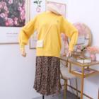 Smiley Face-embroidered Loose-fit Sweater