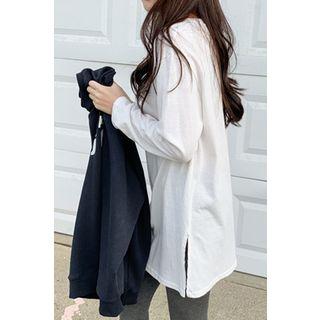 Longline Cotton T-shirt Ivory - One Size