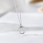 925 Sterling Silver Irregular Hoop Pendant Necklace Silver - One Size
