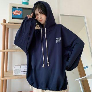 Letter Paint Plain Hoodie