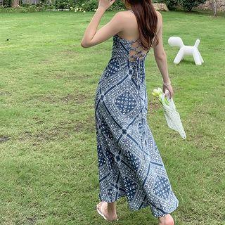 Spaghetti Strap Paisley Print Maxi Dress