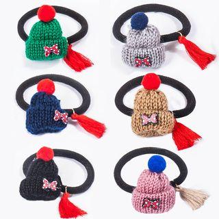 Knit Beanie Tassel Hair Tie