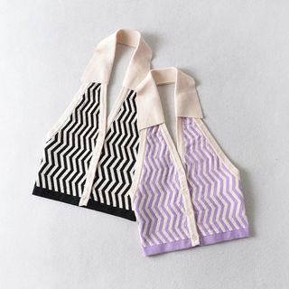Halter Collared Chevron Tank Top