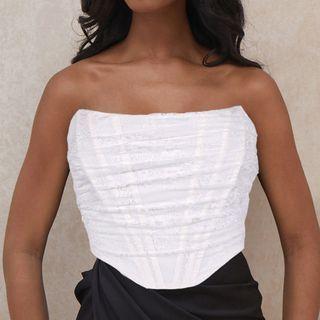 Strapless Draped Lace Corset Top