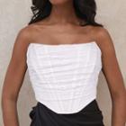 Strapless Draped Lace Corset Top