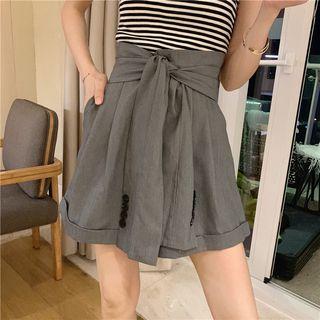 Mock Two-piece Wide-leg Shorts