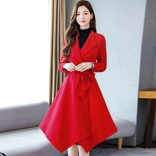 Single Breasted Irregular Hem Coat