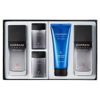 Enprani - Homme V-perfection Special Set: Anti-wrinkle Toner 125ml + 40ml + Emulsion 125ml + 40ml + Hydro Reverse Foam Cleanser 100ml 5pcs